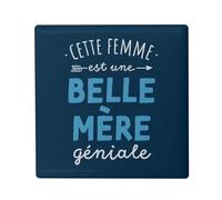 Magnete Frigo in ceramica quadrata - Questa donna è una bella madre geniale bella mamma - Formato 5 x 5 cm magnete decorativo souvenir per frigorifero e lavagna magnetica stampata in Francia