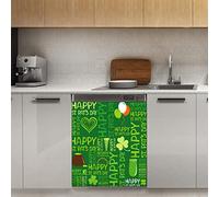 Magnete magnetico per lavastoviglie di San Patrizio con trifoglio, verde fortunato trifoglio decorativo magnetico per frigorifero, cucina, porta, 58,4 x 66 cm