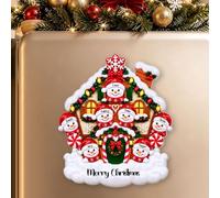 Magnete natalizio personalizzato a forma di pupazzi di neve per la famiglia | Magnete personalizzato per famiglia con 2-8 nomi e testi, decorazione natalizia in acrilico per cucina, regalo di Natale