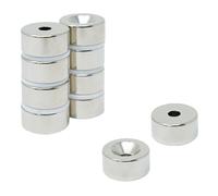 Magnete Neodimio Per Arti, Artigianato, Produzione Di Modelli, Fai -Da -Te, Hobby, Ufficio E Casa - 20mm Dia x 10mm Di Spessore x 5,2mm C/Lavello - 11kg Pull - North - Pacchetto Di 6