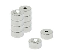 Magnete Neodimio Per Arti, Mestieri, Produzione Di Modelli, Fai -Da -Te, Hobby, Ufficio E Casa - 10mm Dia x 5mm Di Spessore x 3,2mm C/Lavello - 2kg Di Tiro - Pacchetto Di 10