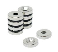 Magnete Neodimio Per Arti, Mestieri, Produzione Di Modelli, Fai -Da -Te, Hobby, Ufficio E Casa - 20mm Dia x 5mm Di Spessore x 6mm C/S - 7,1kg Di Tiro - Pacchetto Di 2 Di 2