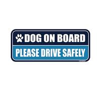 Magnete per auto con cane a bordo, tipo rettangolare (blu navy/blu)