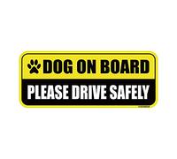 Magnete per auto con cane a bordo, tipo rettangolare (giallo/nero)
