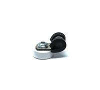 Magnete per cavi rivestito in gomma, diametro 18 mm x altezza 6 mm, con morsetto in gomma da 6 mm (bianco) - forza di trazione 1,6 kg (confezione da 10)