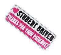 Magnete per conducente studente, magnete riflettente per la sicurezza dell'autista degli studenti, per auto, con scritta in lingua inglese "Thank for your patience", cartello riutilizzabile, nuovo