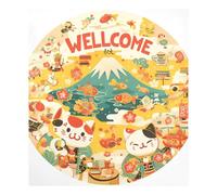 Magnete per lavastoviglie a forma di gatto giapponese retrò, riutilizzabile, con pupazzo di neve, decorazione per le vacanze, 58,4 x 66 cm
