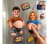 Magnete Personalizzato con Foto - Calamita Frigorifero Squishy Pancia Personalizzata da Stringere, Calamite Personalizzate Pancia in Acrilico e Silicone, Foto Regalo Divertente per Donna, Uomo e Amici
