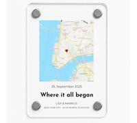 Magnete Personalizzato con Mappa, Magnete Primo Bacio, Mappa Personalizzata Coppia in Acrilico, Il Nostro Primo Bacio, Regalo Anniversario, San Valentino, Dove Tutto è Iniziato (01)