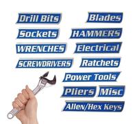 Magnete Riutilizzabile Per Etichette Per Cassetta Degli Attrezzi Da 12 Pezzi | Etichette Per L'organizzazione Del Gabinetto Degli Attrezzi | Per L'organizzazione Che Identifica Il Posizionamento Dei C