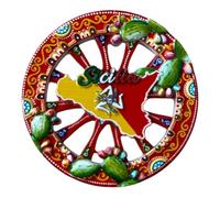 Magnete Siciliano,Teste di Moro, Ficodindia, Cannolo, Ruota carretto, Carretto, Coffe Siciliane, Magneti Souvenir, Idea Regalo, da Collezione. (Ruota_carretto Sicilia)