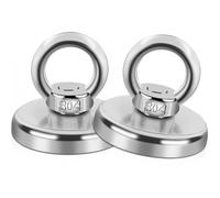 Magnete Stark, Magneti Forti, Magneti al neodimio da 65 kg Pesca magnetica extra forte, Magnete al neodimio con occhiello grande e forte Gancio magnetico, Ösenmagnet Magnethaken per officina 42mm da 2
