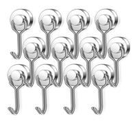 Magnethaken Extra Stark, Ganci magnetici extra resistenti, 12 pezzi Ganci magnetici al neodimio da 20 mm, Ganci magnetici girevoli, Ganci in metallo antiruggine per frigoriferi da cucina Magnete Haken