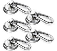 Magnethaken Extra Stark Ganci magnetici magneti al neodimio extra forti con ganci, 25 mm Ganci magnetici al neodimio da 20kg con moschettone rotante, ganci magnetici con moschettone forte, 5 pezzi