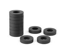 Magneti ad anello in ferrite, 20 x 10 x 5 mm, 10 pezzi, forte anello magnetico con foro magnetico, colore nero, in ceramica, non rivestito, per fai da te, officina, hobby e casa