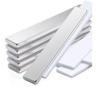 Magneti al neodimio extra forti, 6 pezzi, 60 x 10 x 3 mm, rettangolari, forti magneti per lavagne magnetiche, per frigorifero, magneti, autoadesivi forti in terre rare per armadio da cucina