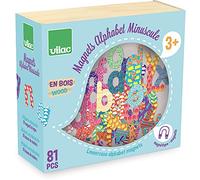 Magneti Alfabeto Minuscolo 81 Pezzi in Legno per Bambini Gioco Educativo