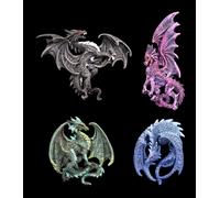 Magneti Da Frigorifero A Forma Di Drago - Set Di 4 - Decorazione Fantasy
