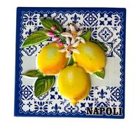 Magneti Decorativi Napoli, Pompei e Panorami, Calamite Decorative Napoli (Bianco Limoni_maioliche)
