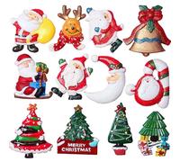 Magneti di Natale MZSX, 12 pezzi magneti decorativi per il frigorifero, Babbo Natale 3D, magneti dell'albero di Natale, lavagna magnetica, foto, mappa, magneti per ufficio, decorazione della casa
