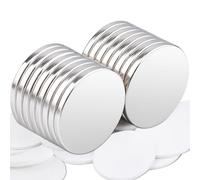 Magneti forti, 20 x 2 mm, 16 pezzi, magneti al neodimio, extra forti, autoadesivi, per lavagne magnetiche, piccoli magneti, rotondi, magneti al neodimio, per lavagna bianca, cucina, bricolage, ufficio