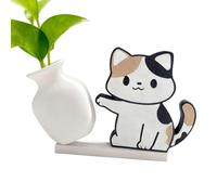 Magneti Frigo Gatto Decorativo 2D Acrilico Con Vaso A Forma Di Baffo