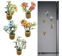 Magneti Frigorifero - Mini Mini Mini Daisy Magnet Set Magnete A Fiori Artificiali in Vaso Adesivo Frigorifero Margherita Decorativo | Piccoli Magneti Di Fiori Di Margherita, Decorazione