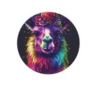 Magneti magnetici rotondi del frigorifero del fiore al neon del ritratto del lama dell'arcobaleno per il bene durevole della cucina con magnetismo duraturo