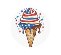 Magneti magnetici rotondi del frigorifero della bandiera americana del cono del gelato per il bene durevole della cucina con magnetismo duraturo
