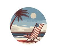 Magneti magnetici rotondi del frigorifero della bandiera americana della sedia di spiaggia per il bene durevole della cucina con magnetismo durevole