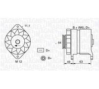 MAGNETI MARELLI 063321044010 - Alternatore 12V 55A