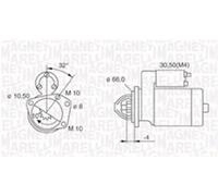 Magneti Marelli Motorino d'avviamento 063721207010 rotazione oraria Nissan/Opel/Renault