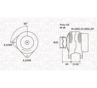 Magneti Marelli 063731147010 Alternatore Nissan, Opel