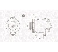 MAGNETI MARELLI 063731183010 Alternatore 12 V 90 A diametro 77 mm con puleggia