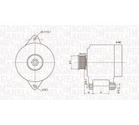 MAGNETI MARELLI 063731306010 Alternatore 12 V 75 A diametro 51 mm con puleggia