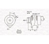 MAGNETI MARELLI 063731317010 Alternatore 12 V 95 A diametro 60 mm con puleggia