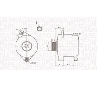 Magneti Marelli Alternatore 063731444010 con puleggia per Renault Clio II e Kangoo