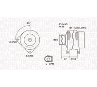 MAGNETI MARELLI 063731541010 Alternatore 14 V 120 A diametro 56 mm