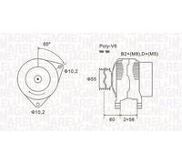 Magneti Marelli 063731577010 Alternatore Opel, Vauxhall