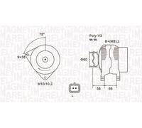 Magneti Marelli 063731637010 Alternatore Nissan, Renaul