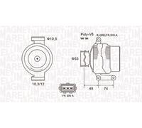 MAGNETI MARELLI 063731638010 Alternatore per FORD,JAGUAR