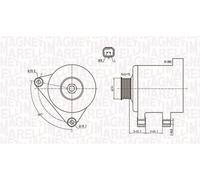 Magneti Marelli Alternatore 063731674010 con puleggia per Peugeot Citroën Toyota