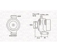 Magneti Marelli Alternatore 063731862010 con puleggia a ruota libera per Fiat, Lancia, Opel, Suzuki