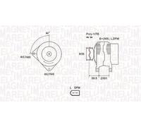 Magneti Marelli 063731912010 Alternatore Audi, Seat, S
