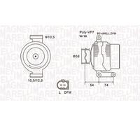 MAGNETI MARELLI 063731922010 Alternatore 14 V 150 A diametro 58 mm