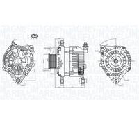 Magneti Marelli Alternatore 063731946010 con puleggia a ruota libera per Nissan