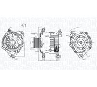 Alternatore con puleggia a ruota libera 063731946010 MAGNETI MARELLI per NISSAN