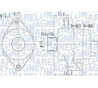 Magneti Marelli Alternatore 063732050010 con puleggia per Alfa Romeo, Fiat, Lancia, Opel