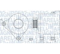 MAGNETI MARELLI 063732091010 Alternatore 14 V 120 A diametro 54 mm con puleggia