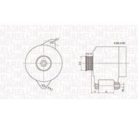MAGNETI MARELLI 063738250010 Alternatore 12 V 95 A diametro 56 mm con puleggia